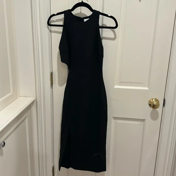 elizabeth and james cut out dress Elizabeth and James Oriana Side-Cutout Dress Sz 2 Neon